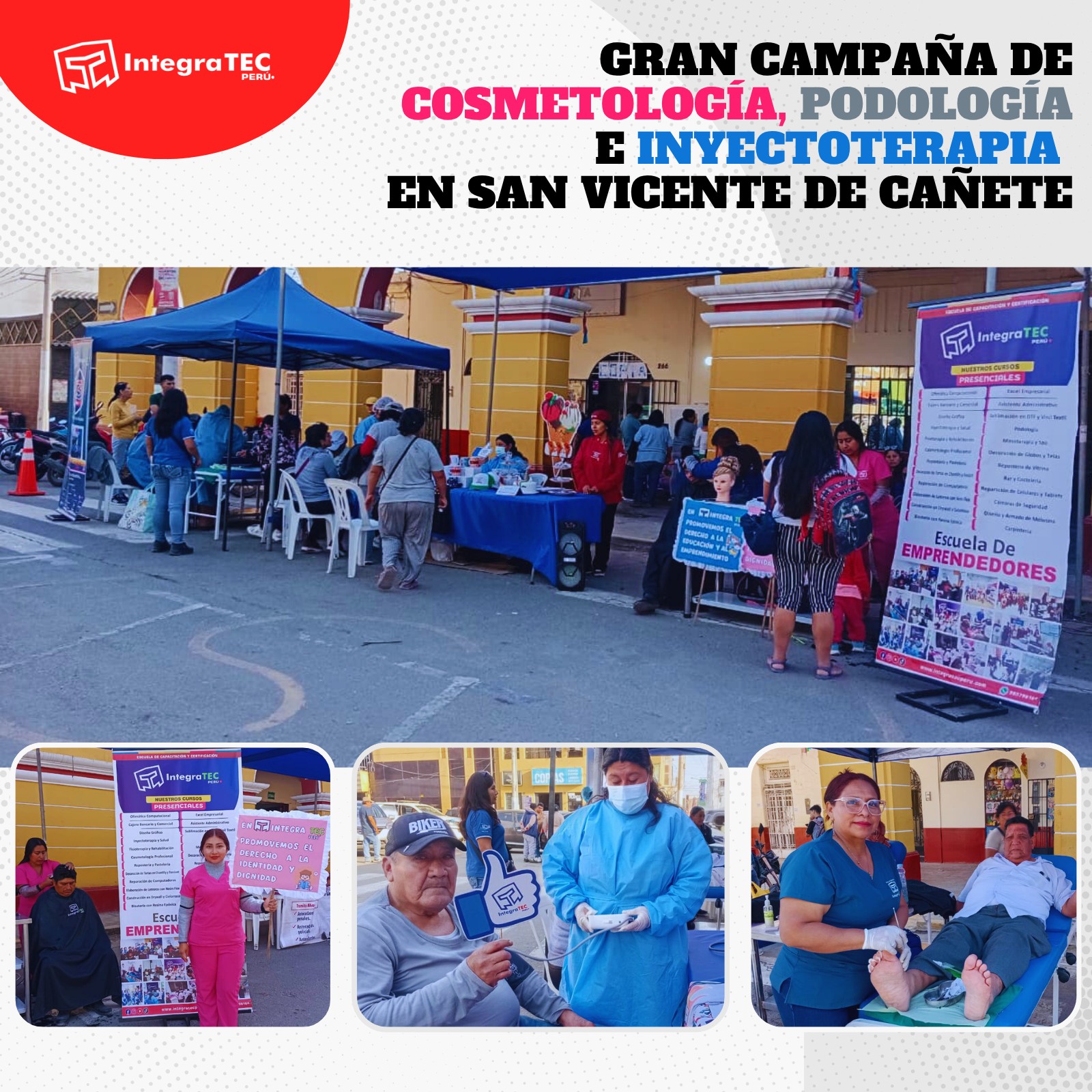 CAMPAÑA GRATUITAS DE CURSOS DE CAMPAÑA DE COSMOLOGÍA, PODOLOGIA E INYECTOTERAPIA - SAN VICENTE DE CAÑETE